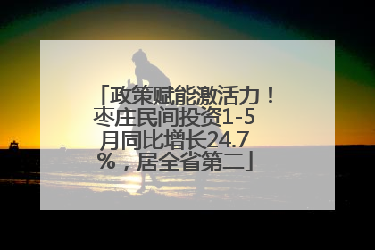 政策赋能激活力！枣庄民间投资1-5月同比增长24.7%，居全省第二