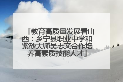 教育高质量发展看山西：乡宁县职业中学和紫砂大师吴志文合作培养高素质技能人才