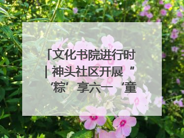 文化书院进行时｜神头社区开展“‘粽’享六一‘童’庆端午”主题系列活动