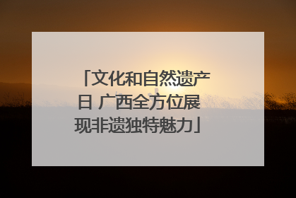 文化和自然遗产日 广西全方位展现非遗独特魅力