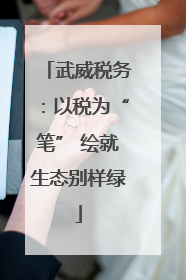 武威税务：以税为“笔” 绘就生态别样绿