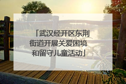 武汉经开区东荆街道开展关爱困境和留守儿童活动