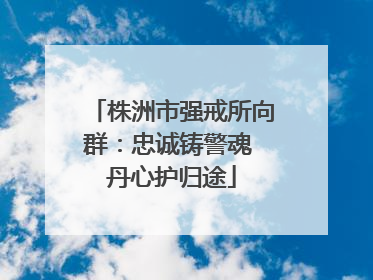 株洲市强戒所向群：忠诚铸警魂 丹心护归途