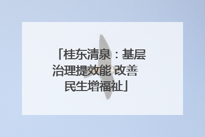 桂东清泉：基层治理提效能 改善民生增福祉