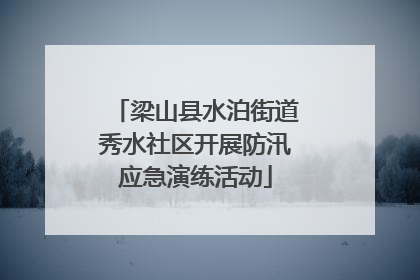 梁山县水泊街道秀水社区开展防汛应急演练活动