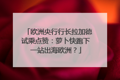 欧洲央行行长拉加德试乘点赞：萝卜快跑下一站出海欧洲？