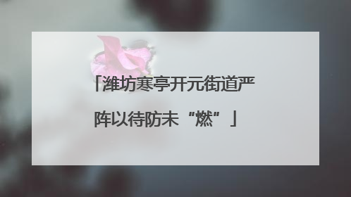 潍坊寒亭开元街道严阵以待防未“燃”