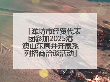潍坊市经贸代表团参加2025港澳山东周并开展系列招商洽谈活动