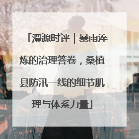 澧源时评｜暴雨淬炼的治理答卷，桑植县防汛一线的细节肌理与体系力量