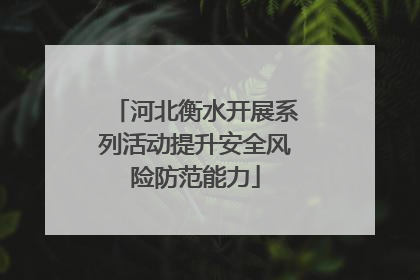 河北衡水开展系列活动提升安全风险防范能力