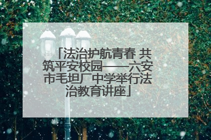 法治护航青春 共筑平安校园——六安市毛坦厂中学举行法治教育讲座
