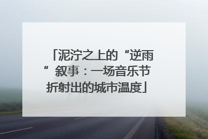 泥泞之上的“逆雨”叙事：一场音乐节折射出的城市温度