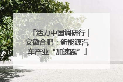 活力中国调研行｜安徽合肥：新能源汽车产业“加速跑”