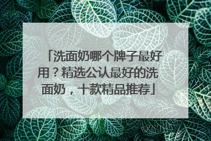 洗面奶哪个牌子最好用？精选公认最好的洗面奶，十款精品推荐