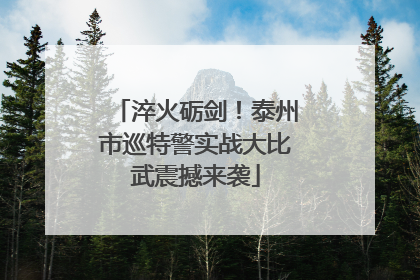 淬火砺剑！泰州市巡特警实战大比武震撼来袭