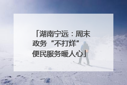湖南宁远：周末政务“不打烊” 便民服务暖人心