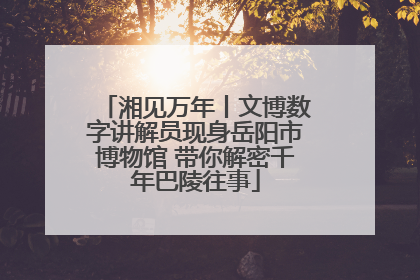 湘见万年丨文博数字讲解员现身岳阳市博物馆 带你解密千年巴陵往事
