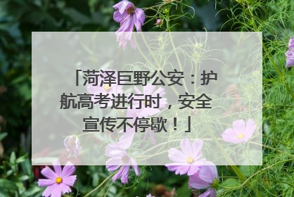 菏泽巨野公安：护航高考进行时，安全宣传不停歇！