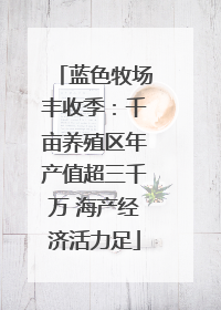 蓝色牧场丰收季：千亩养殖区年产值超三千万 海产经济活力足