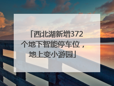 西北湖新增372个地下智能停车位，地上变小游园