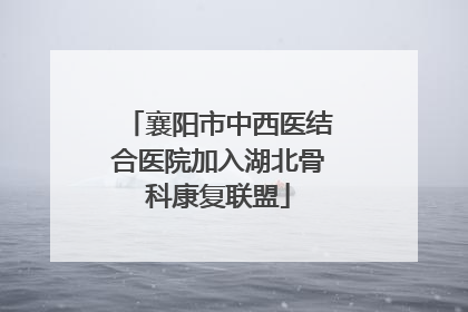 襄阳市中西医结合医院加入湖北骨科康复联盟