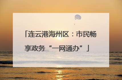 连云港海州区：市民畅享政务“一网通办”