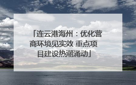 连云港海州：优化营商环境见实效 重点项目建设热潮涌动