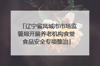 辽宁省凤城市市场监管局开展养老机构食堂食品安全专项整治