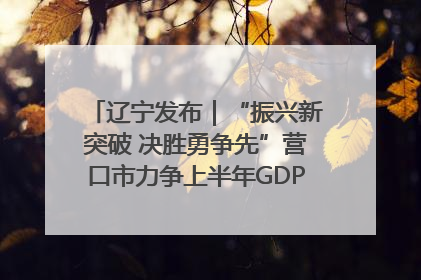 辽宁发布｜“振兴新突破 决胜勇争先”营口市力争上半年GDP增长6%左右