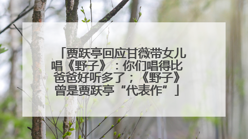 贾跃亭回应甘薇带女儿唱《野子》：你们唱得比爸爸好听多了；《野子》曾是贾跃亭“代表作”