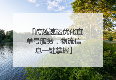 跨越速运优化查单号服务，物流信息一键掌握