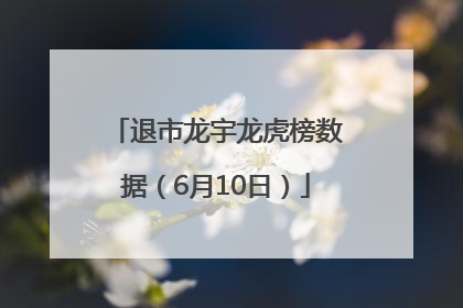 退市龙宇龙虎榜数据（6月10日）