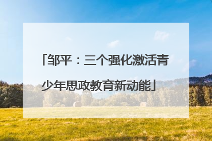 邹平：三个强化激活青少年思政教育新动能