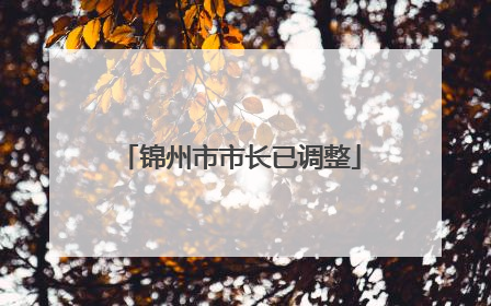 锦州市市长已调整
