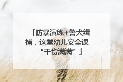 防暴演练+警犬缉捕，这堂幼儿安全课“干货满满”