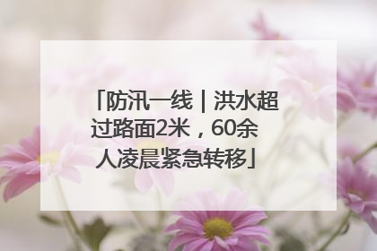 防汛一线｜洪水超过路面2米，60余人凌晨紧急转移
