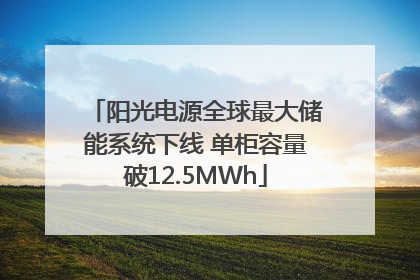 阳光电源全球最大储能系统下线 单柜容量破12.5MWh