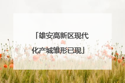 雄安高新区现代化产城雏形已现