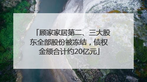 顾家家居第二、三大股东全部股份被冻结，债权金额合计约20亿元