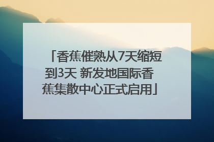 香蕉催熟从7天缩短到3天 新发地国际香蕉集散中心正式启用