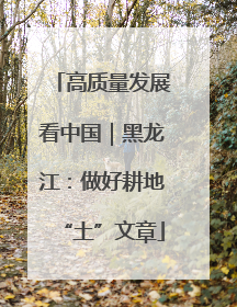 高质量发展看中国｜黑龙江：做好耕地“土”文章