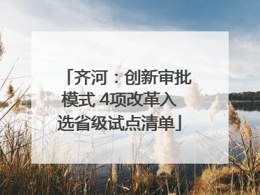 齐河：创新审批模式 4项改革入选省级试点清单