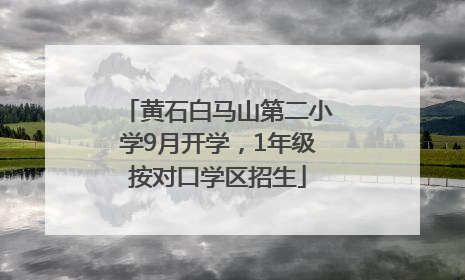 黄石白马山第二小学9月开学，1年级按对口学区招生
