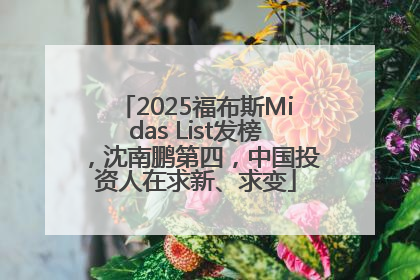 2025福布斯Midas List发榜，沈南鹏第四，中国投资人在求新、求变