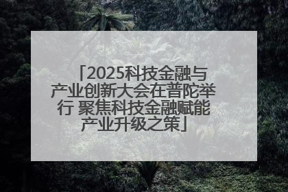 2025科技金融与产业创新大会在普陀举行 聚焦科技金融赋能产业升级之策