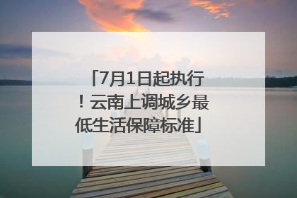 7月1日起执行！云南上调城乡最低生活保障标准