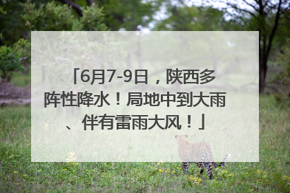 6月7-9日，陕西多阵性降水！局地中到大雨、伴有雷雨大风！