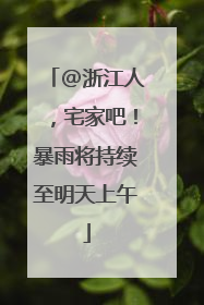 @浙江人，宅家吧！暴雨将持续至明天上午