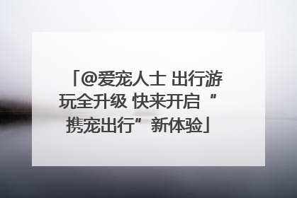 @爱宠人士 出行游玩全升级 快来开启“携宠出行”新体验